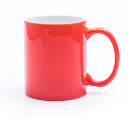 Red cup isolated on a white background