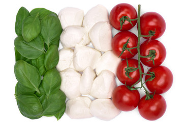 italian flag colors from food and vegetables