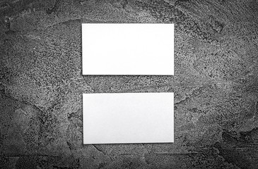 Set of white business cards. Blank business cards for company style.