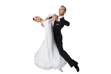 dance ballroom couple in a dance pose - obrazy, fototapety, plakaty