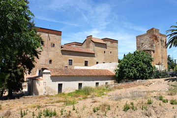 Fototapeta na wymiar The Alcazaba of Badajoz, an ancient Moorish citadel in the city of Badajoz, Extremadura, western Spain