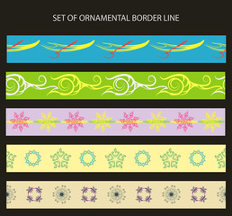 set of ornamental ribbon page border