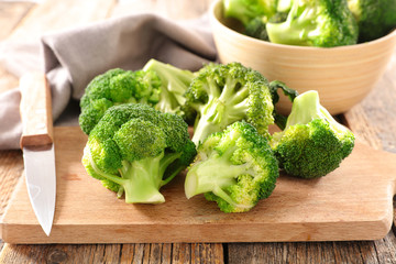 fresh broccoli on board