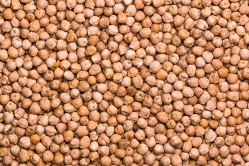 Chickpeas background. Dried chickpea,pattern background, top view.
