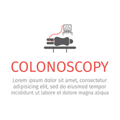 Colonoscopy flat icon. Vector illustration