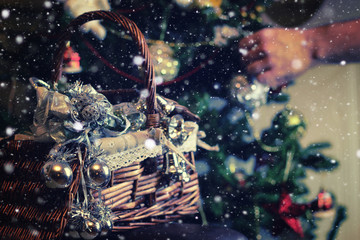 Christmas tree toy basket