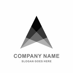 Geometric Triangle Pyramid Arrow Paper Plane Architecture Interior Building Business Company Stock Vector Logo Design Template