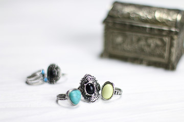 Jewelry on white background