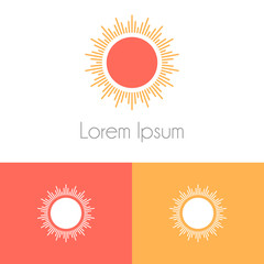 Colorful logo template, geometrical symbol with two preview monochrome for company brand