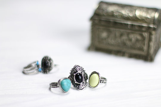 Jewelry on white background