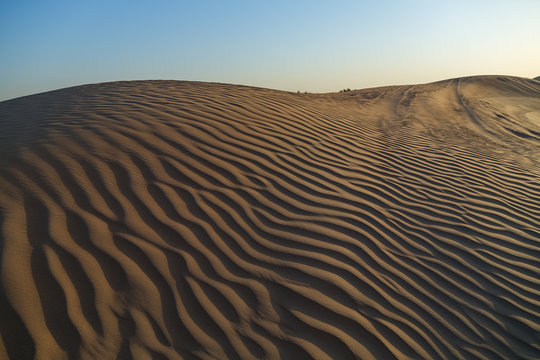 Desert Sand Dunes Landscapes Beautiful in Dubai, UAE.