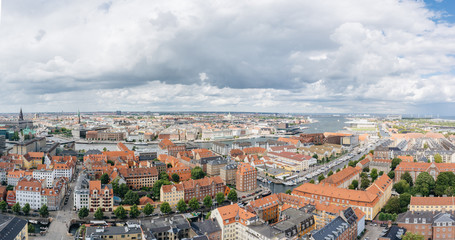 Fototapeta na wymiar Copenhagen panorama from Church of Our Saviour