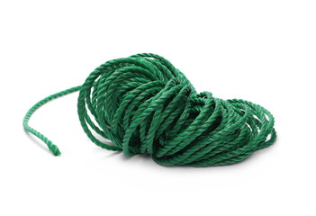 Green rope isolated on white background
