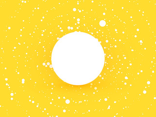 abstract yellow circle dots background with white label