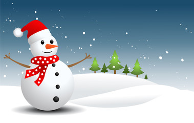 Snowman, vector illustration