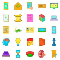 Circuit icons set, cartoon style