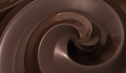 Sweet chocolate cream background. 3D rendered illustration.