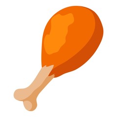 Chicken leg icon, isometric 3d style