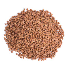 Buckwheat grains isolated on white background