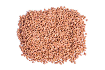 Buckwheat grains isolated on white background