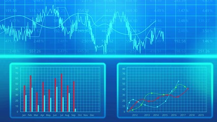 Corporate business plan presentation, bar chart showing company statistics