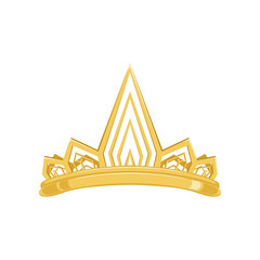 Golden ancient crown for king or monarch, queen or princess tiara vector Illustration © topvectors