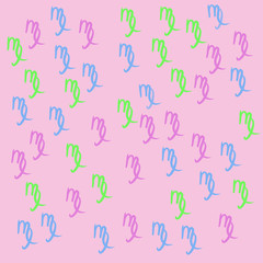 Virgo   zodiac sings, stripes. Hand drawn.
