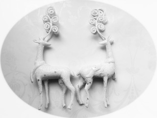 Romantic white deers background, Merry Christmas 
