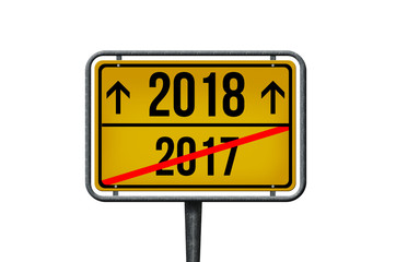2017-2018 Silvester Ortsschild