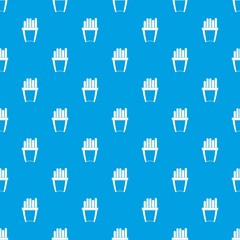 Portion of french fries pattern seamless blue