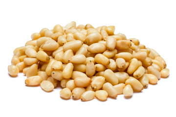 Pine nuts isolated on white