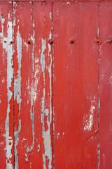 Old wood board painted red