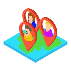 Map icon, isometric 3d style