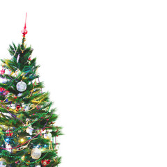 Christmas tree stands on white wall background