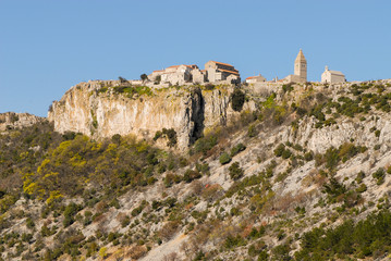 Fototapeta premium Small village Lubenice on Cres, Croatia in spring
