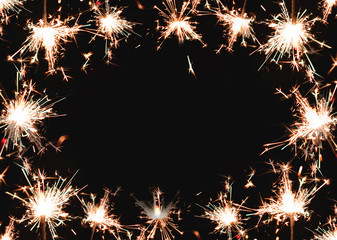Sparklers firework on black background, Sparkler fireworks background