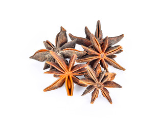 Illicium verum on white background