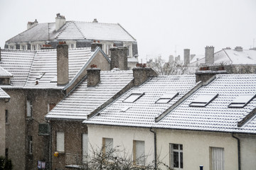Snow on the rooftops