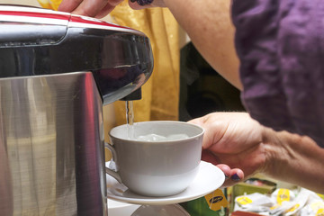 thermos with hot water