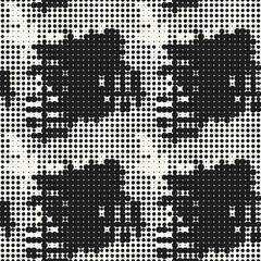 Seamless pattern halftone design. Modern textile print with dots. Vector fashion background. Grunge dirty circles.