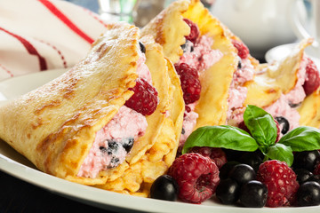 Delicious tasty homemade traditional crepes