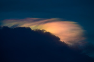 Nature painting of colorful sky when sunset or sunrise in rainy season.