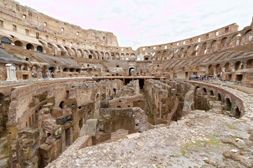 Fototapeta na wymiar Lower floor basement coliseum Rome 