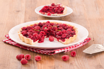 Raspberry tart. 