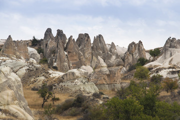 Inside the red and rose valley in Cappadocia in Turkey
