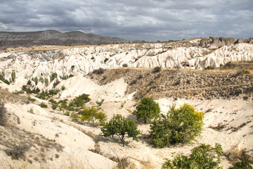 Inside the red and rose valley in Cappadocia in Turkey
