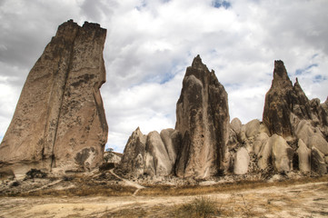 Naklejka premium Inside the red and rose valley in Cappadocia in Turkey 