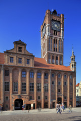 Poland, Greater Poland province, Torun - 2012/07/08: Old Town Main Market Square market and City Hall in Torun