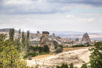 Inside the red and rose valley in Cappadocia in Turkey
