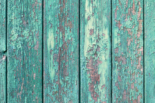 The old green wood texture with natural patterns © madredus